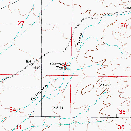 Topographic Map of Gilmore Tank, NM