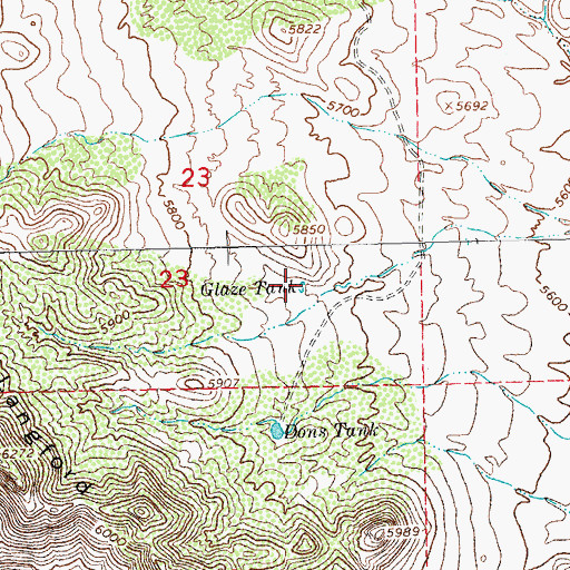 Topographic Map of Glaze Tank, NM