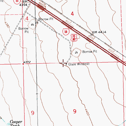 Topographic Map of Glaze Windmill, NM