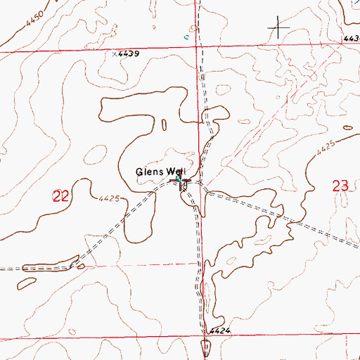 Topographic Map of Glens Well, NM