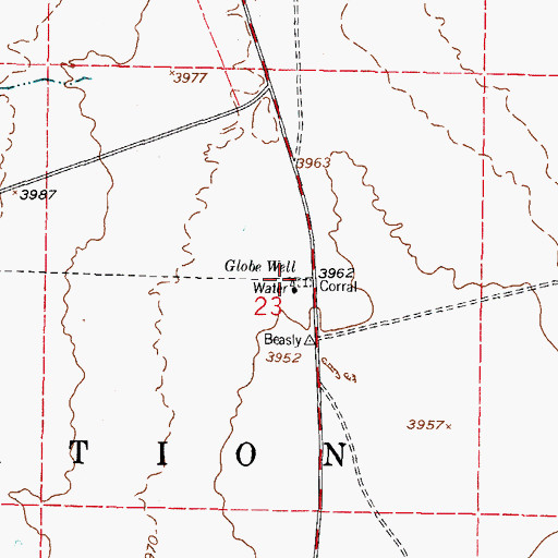 Topographic Map of Globe Well, NM