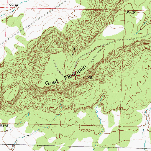 Topographic Map of Goat Mountain, NM