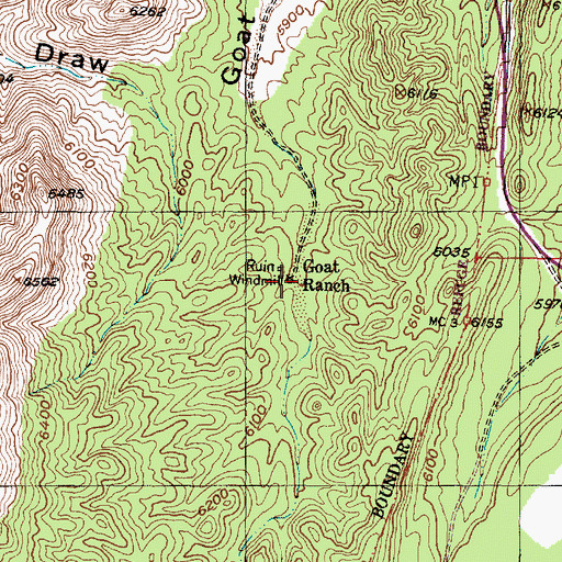 Topographic Map of Goat Ranch, NM