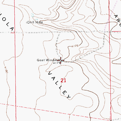 Topographic Map of Goat Windmill, NM