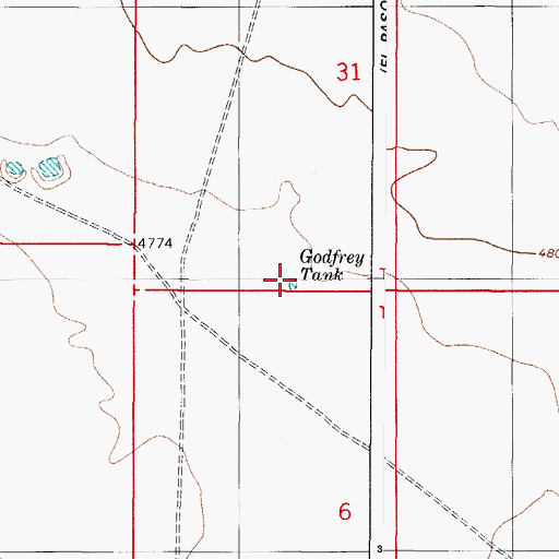 Topographic Map of Godfrey Tank, NM