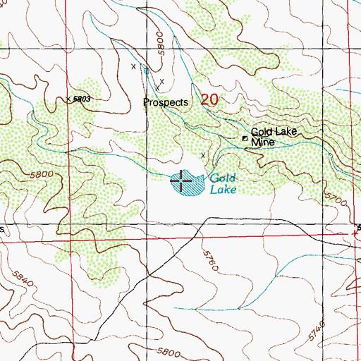 Topographic Map of Gold Lake, NM