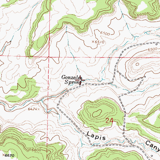 Topographic Map of Gonzales Spring, NM
