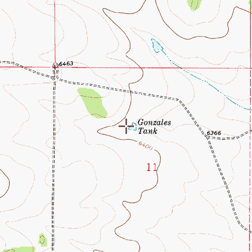 Topographic Map of Gonzales Tank, NM