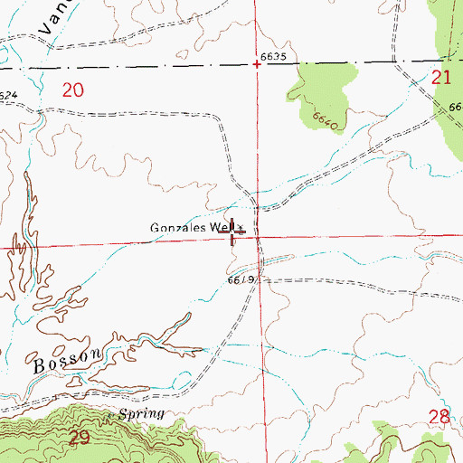 Topographic Map of Gonzales Well, NM