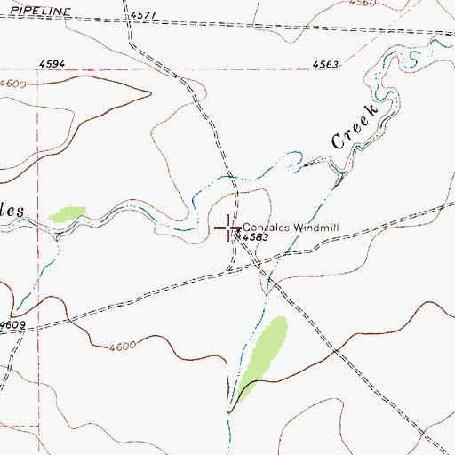 Topographic Map of Gonzales Windmill, NM