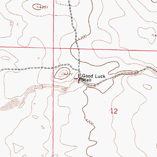 Topographic Map of Good Luck Well, NM
