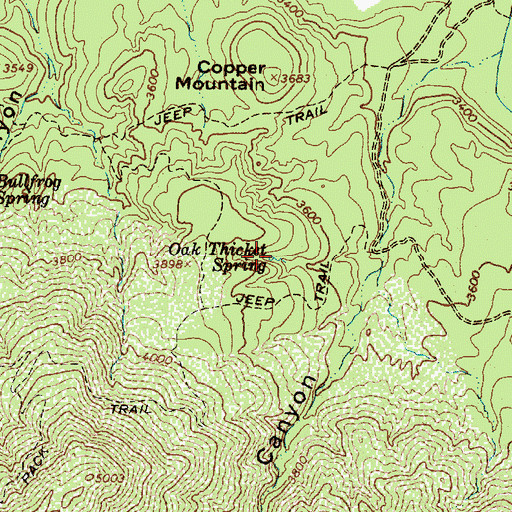 Topographic Map of Oak Thicket Spring, AZ