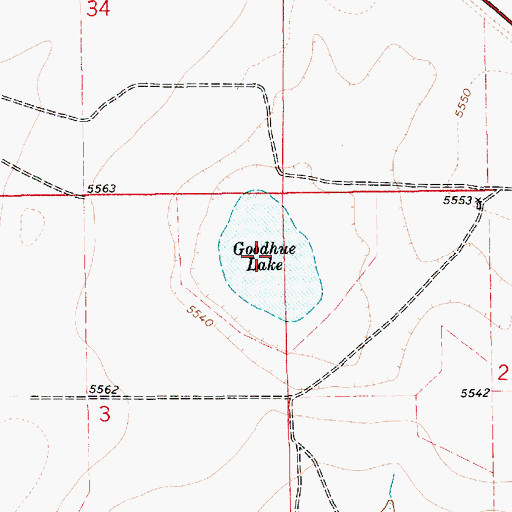 Topographic Map of Goodhue Lake, NM