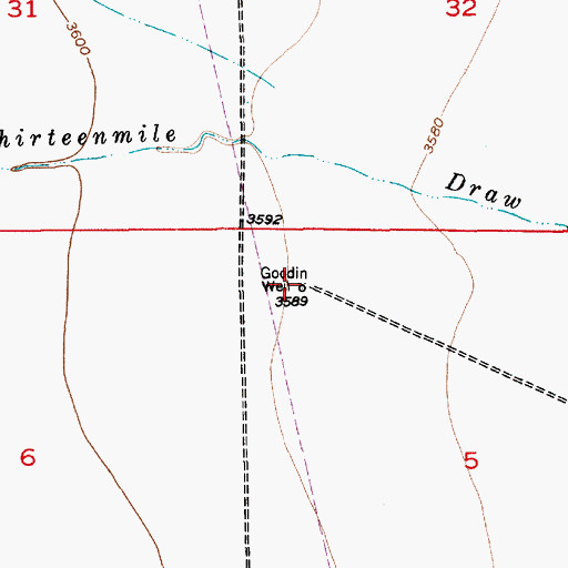 Topographic Map of Goodin Well, NM