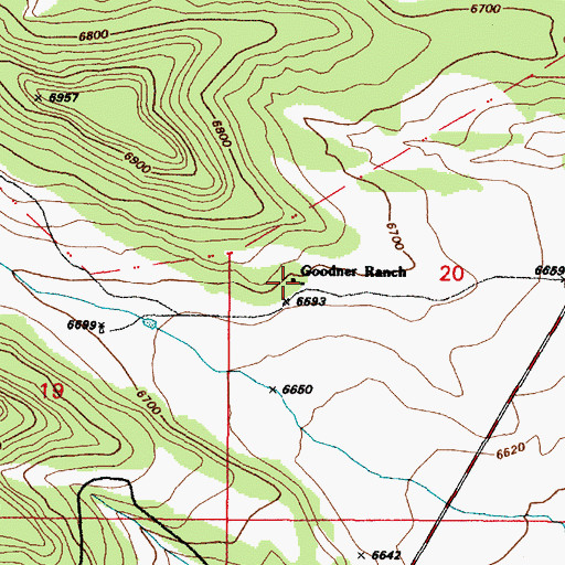 Topographic Map of Goodner Ranch, NM