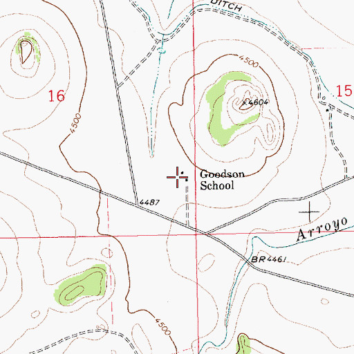 Topographic Map of Goodson School, NM