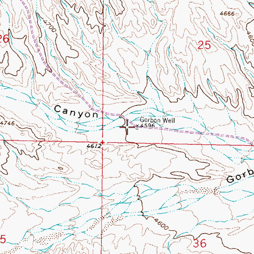 Topographic Map of Gorbon Well, NM
