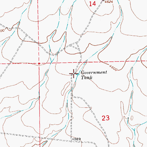 Topographic Map of Government Tank, NM