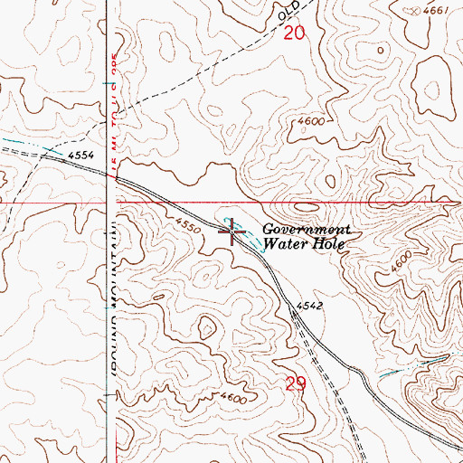 Topographic Map of Government Water Hole, NM