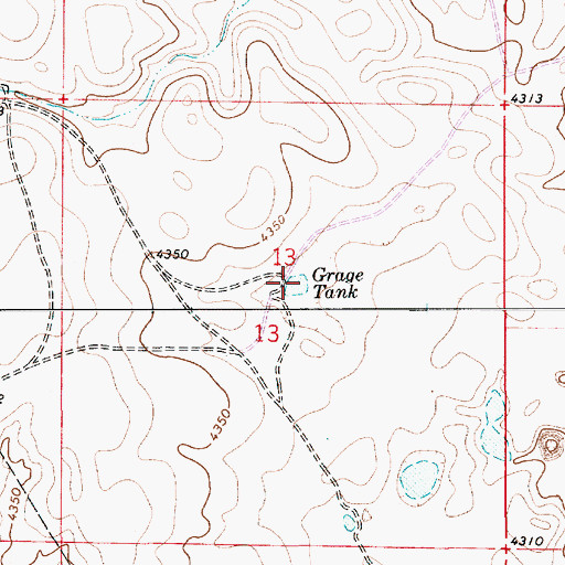 Topographic Map of Grage Tank, NM