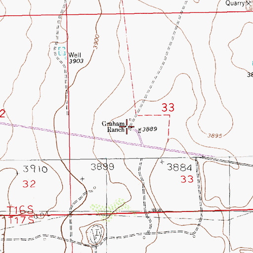 Topographic Map of Graham Ranch, NM