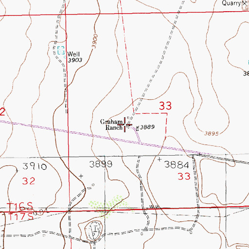 Topographic Map of Graham Ranch, NM