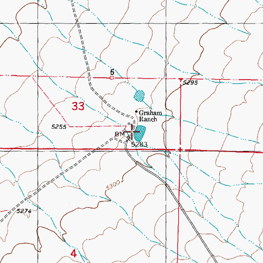 Topographic Map of Graham Ranch, NM