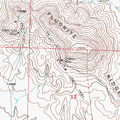 Topographic Map of Gratten Mine, NM