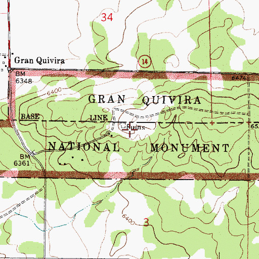 Topographic Map of Gran Quivira National Monument, NM