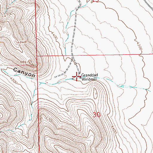 Topographic Map of Granddad Windmill, NM