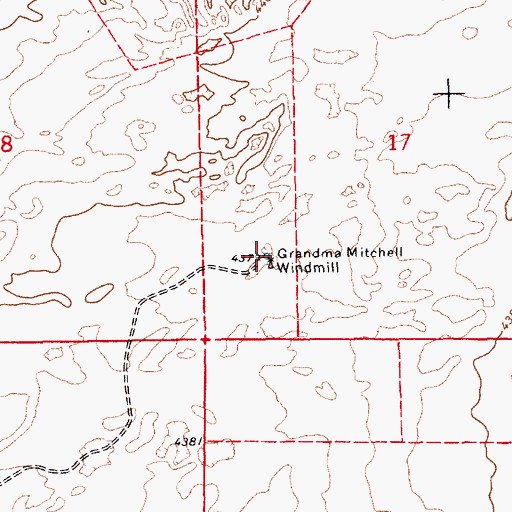 Topographic Map of Grandma Mitchell Windmill, NM