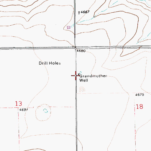 Topographic Map of Grandmother Well, NM