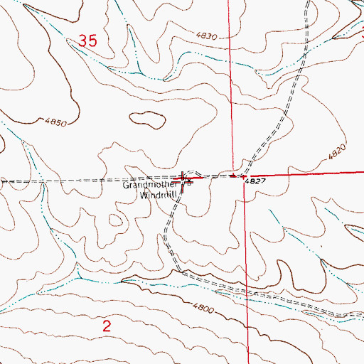 Topographic Map of Grandmother Windmill, NM