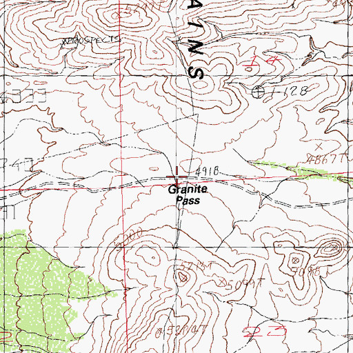 Topographic Map of Granite Pass, NM
