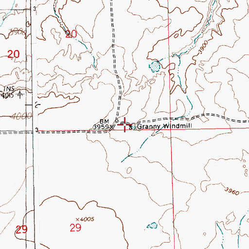 Topographic Map of Granny Windmill, NM