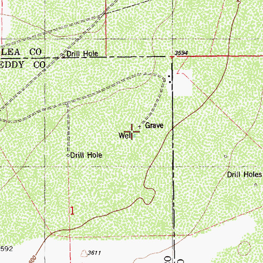 Topographic Map of Grave Well, NM