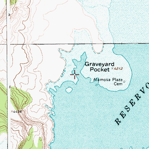 Topographic Map of Graveyard Pocket, NM
