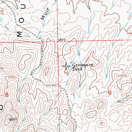 Topographic Map of Graveyard Tank, NM