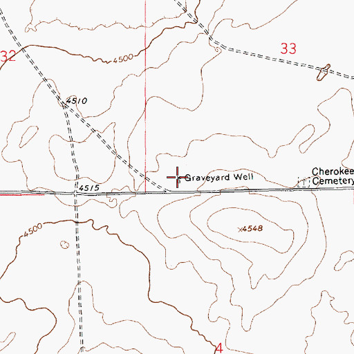 Topographic Map of Graveyard Well, NM