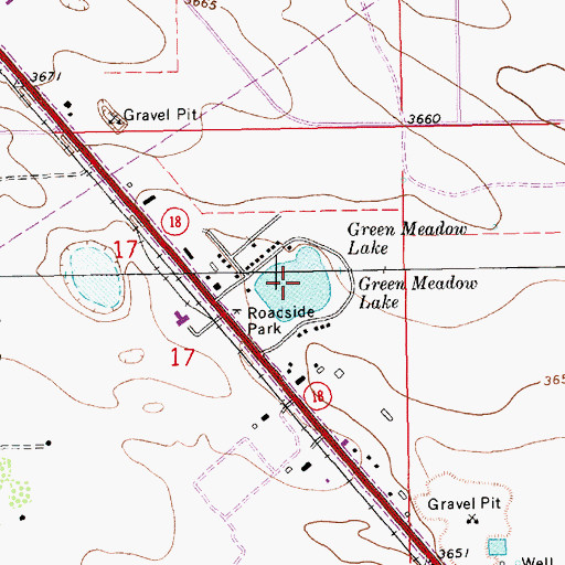 Topographic Map of Green Meadow Lake, NM
