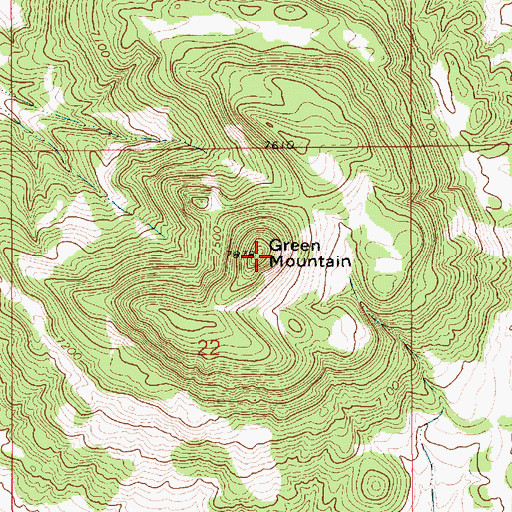 Topographic Map of Green Mountain, NM