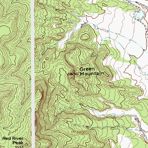 Topographic Map of Green Mountain, NM