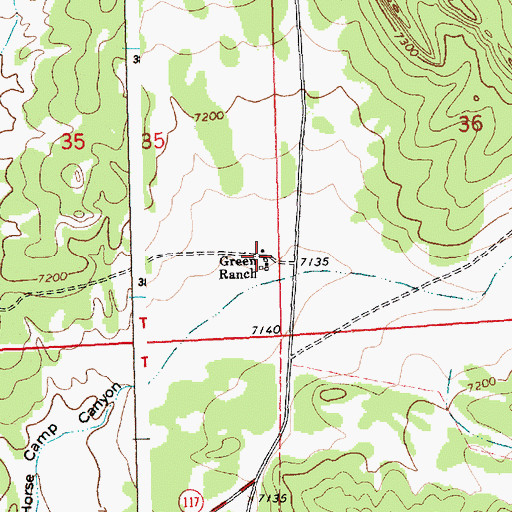 Topographic Map of Green Ranch, NM
