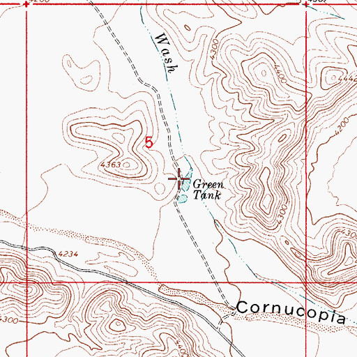 Topographic Map of Green Tank, NM