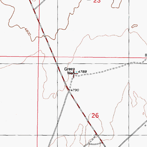 Topographic Map of Green Well, NM