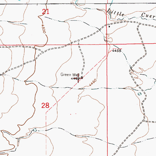 Topographic Map of Green Well, NM