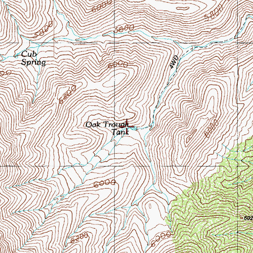 Topographic Map of Oak Trough Tank, AZ