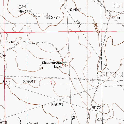 Topographic Map of Greenwood Lake, NM