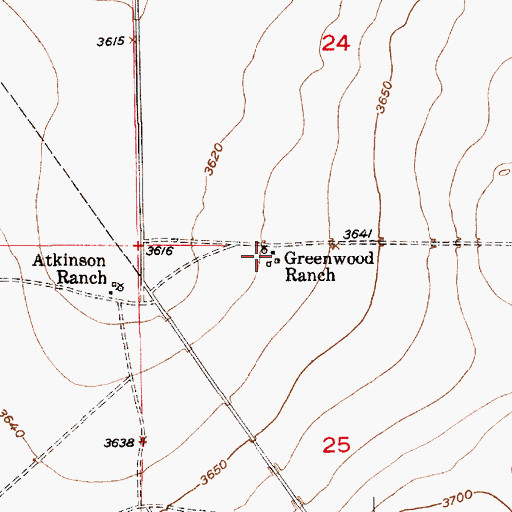 Topographic Map of Greenwood Ranch, NM