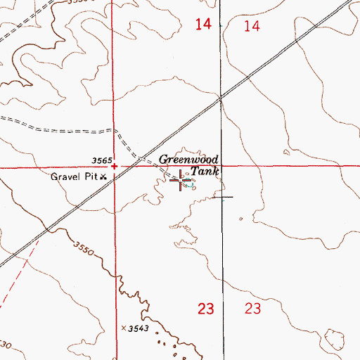 Topographic Map of Greenwood Tank, NM